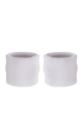 Smal White Toweling Wristbands
