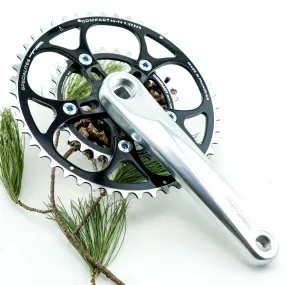 Spécialités TA Carmina Crankset Complete: 94 BCD Double (silver arms / black spider and rings)