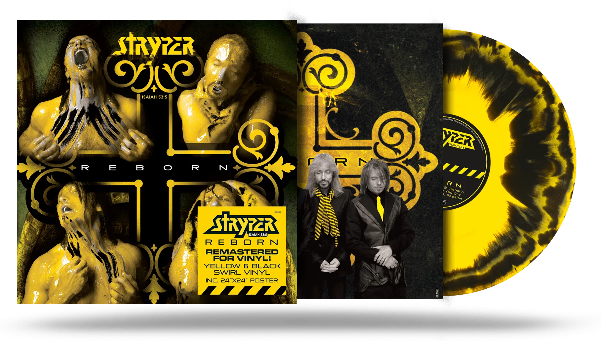STRYPER - REBORN (Vinyl) Yellow & Black Swirl 2022 GIRDER RECORDS (Legends of Rock) Remastered