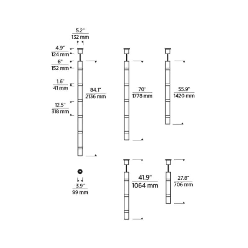 Tech 700TDWIT4 Wit 4" LED Pendant, 4-Glass
