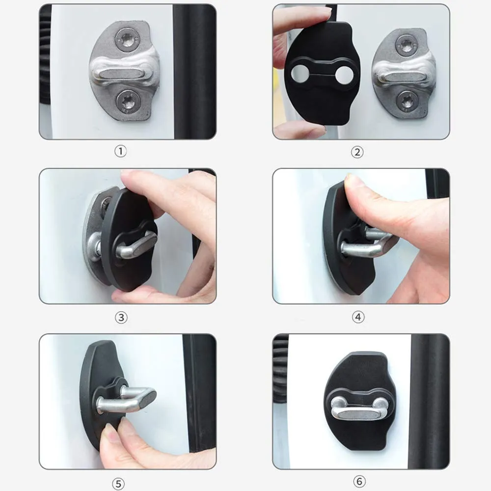 Tesla Model 3 & Y Door Lock & Door Stopper Covers (Set of 6)