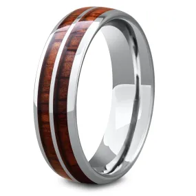 The Silver Wood Barrel Ring (6mm Width)