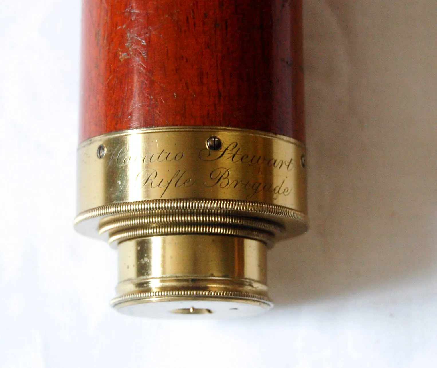 Three Draw Telescope by Matthew Berge (Late Ramsden) owned by Horatio Stewart 95th Rifles