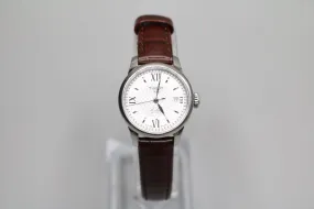 TISSOT Le Locle Automatic Silver Dial Brown Leather Ladies Watch T41.1.113.77