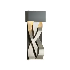Tress Small LED Sconce in Black with Vintage Platinum Accent
