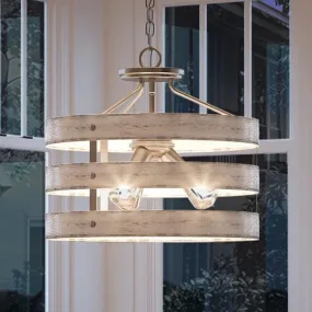 UHP2471 Modern Farmhouse Chandelier / Ceiling Fixture, 13-1/2"H x 17"W, Galvanized Steel, Adelaide Collection