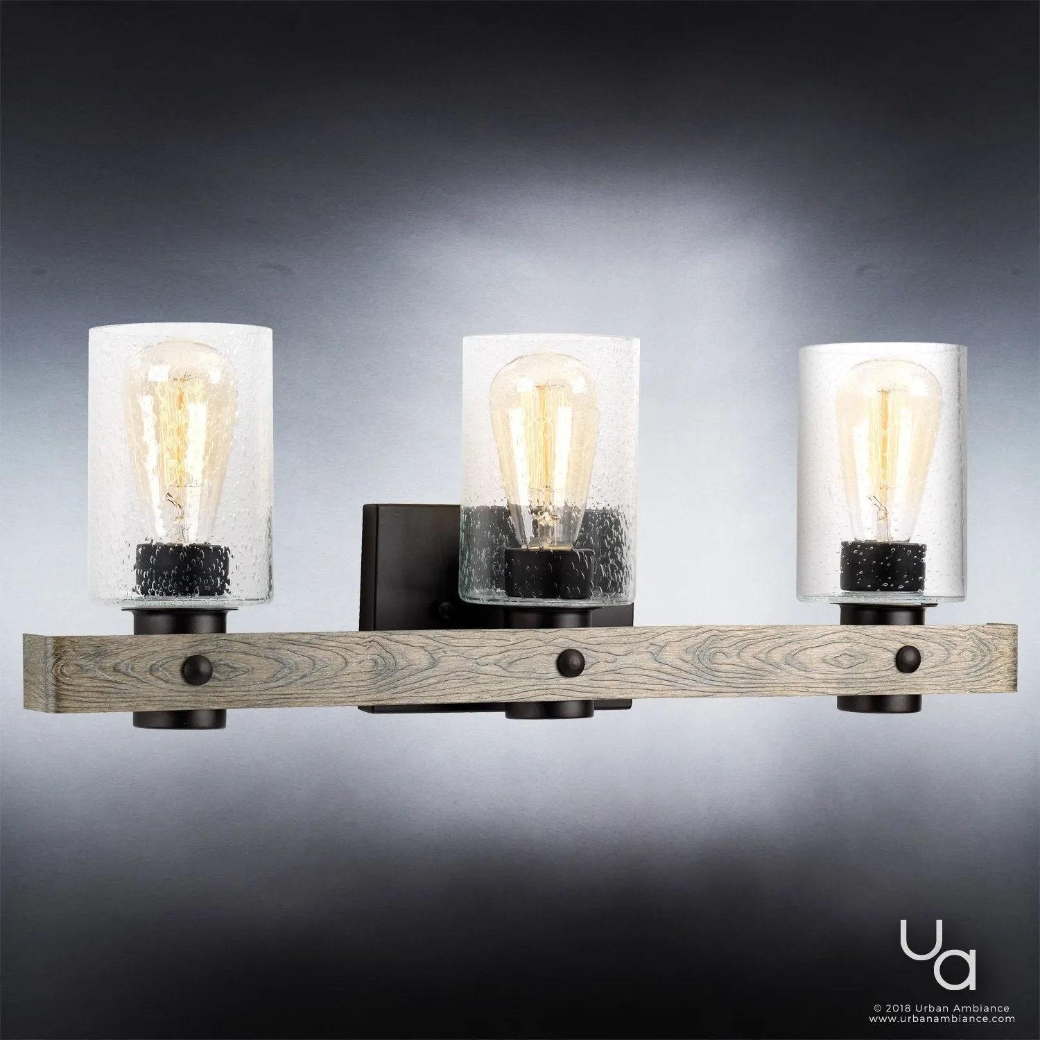 UHP2484 Modern Farmhouse Bath Fixture, 8-1/2"H x 24"W, Charcoal Finish, Adelaide Collection
