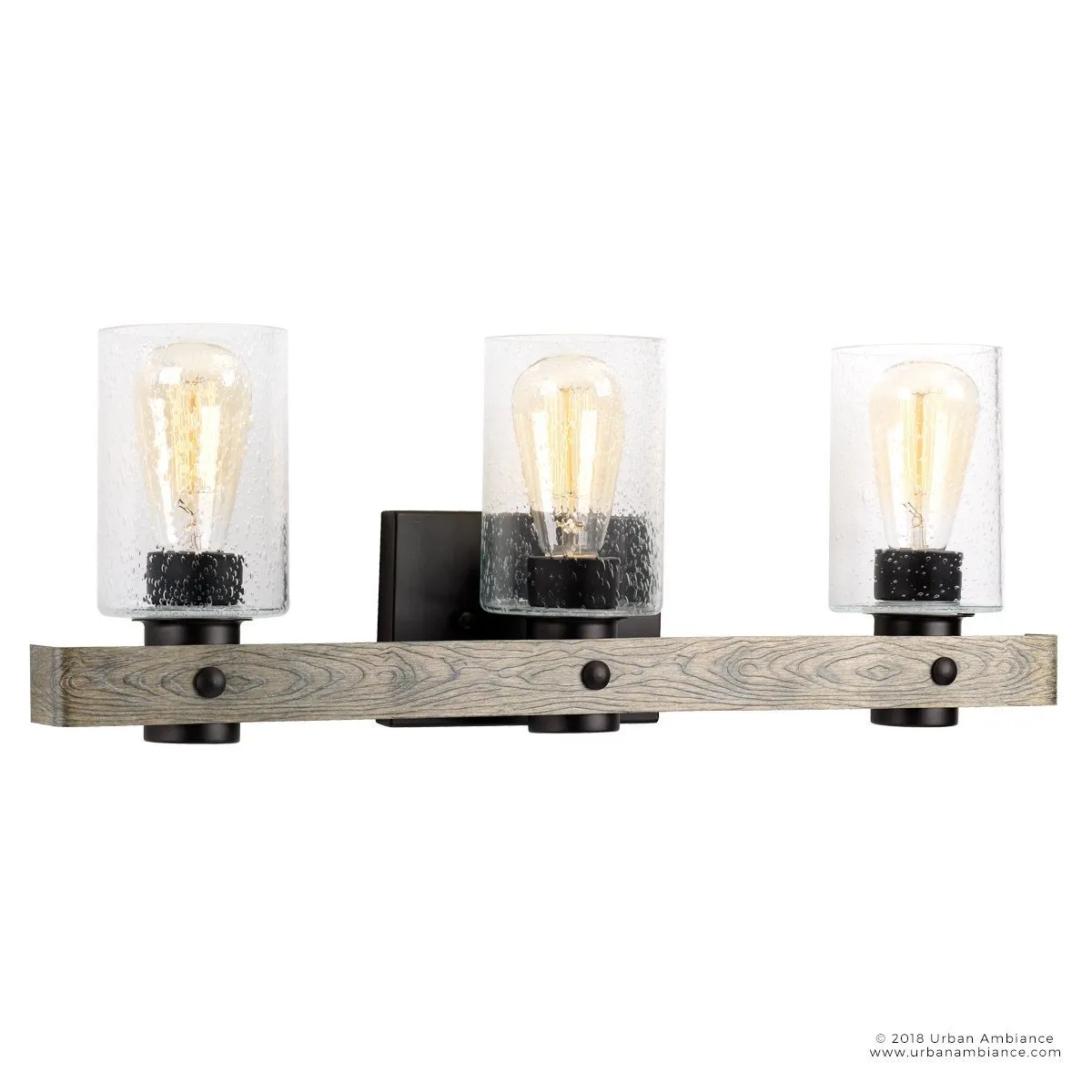UHP2484 Modern Farmhouse Bath Fixture, 8-1/2"H x 24"W, Charcoal Finish, Adelaide Collection