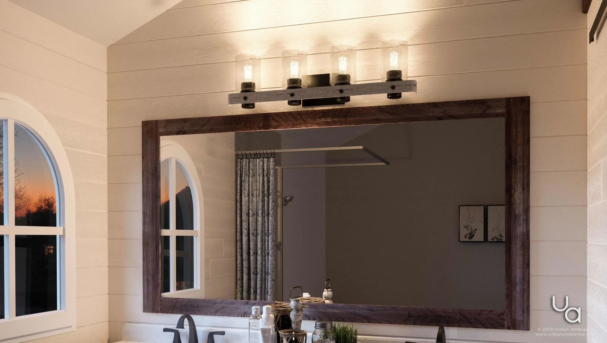UHP2486 Modern Farmhouse Bath Fixture, 8-1/2"H x 32-7/8"W, Charcoal Finish, Adelaide Collection