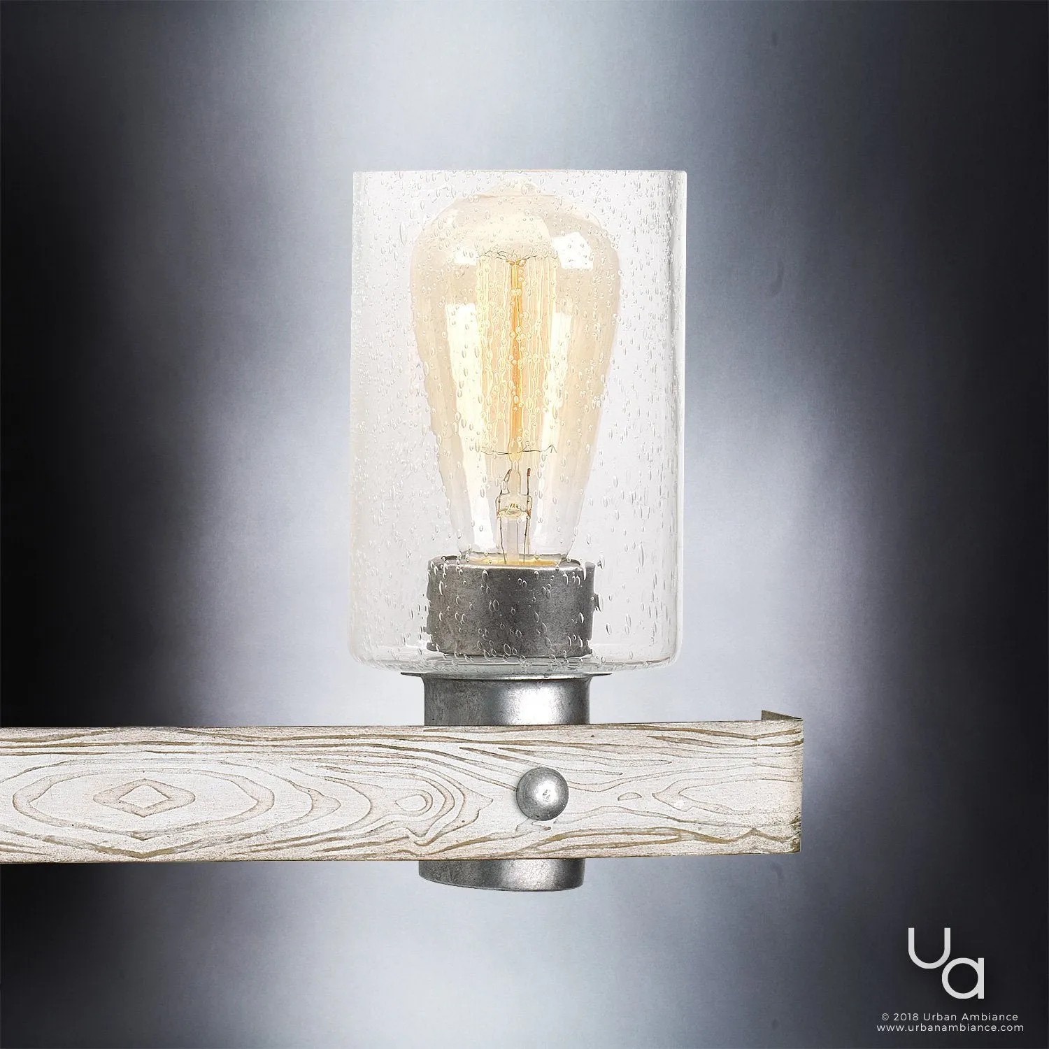 UHP2487 Modern Farmhouse Bath Fixture, 8-1/2"H x 32-7/8"W, Galvanized Steel Finish, Adelaide Collection