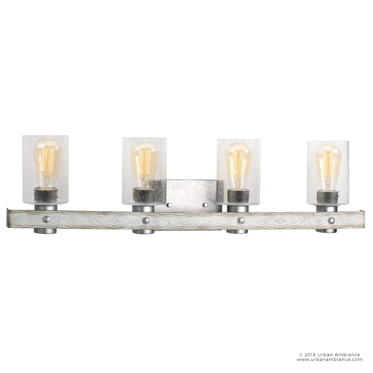 UHP2487 Modern Farmhouse Bath Fixture, 8-1/2"H x 32-7/8"W, Galvanized Steel Finish, Adelaide Collection