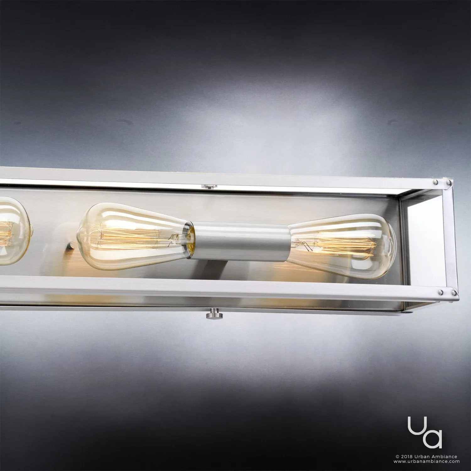 UHP2752 Luxe Industrial Electric Bath Fixture, 4-1/2"H x 30"W, Stainless Steel Finish, Messina Collection