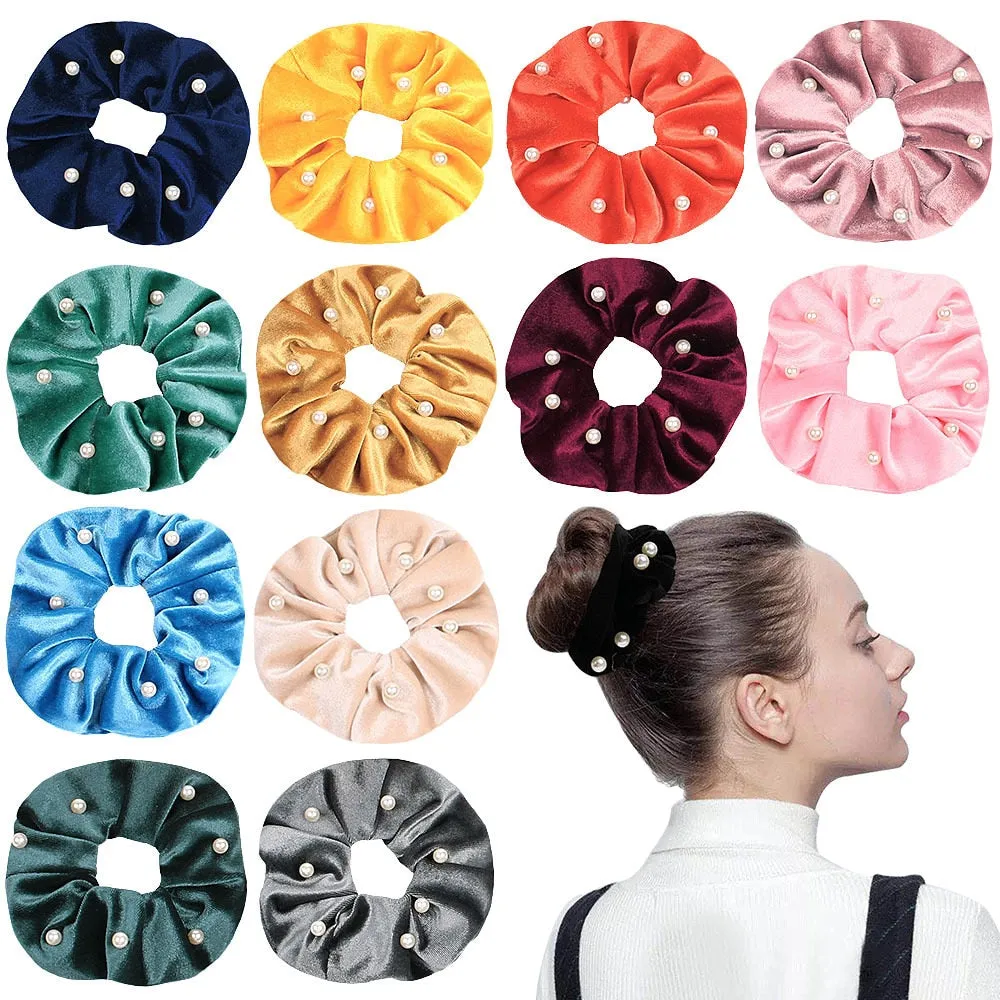 Velvet Scrunchie Women Girls Elastic Hair Rubber Bands Accessories Gum For Women Tie Hair Ring Rope Ponytail Holder Headdress