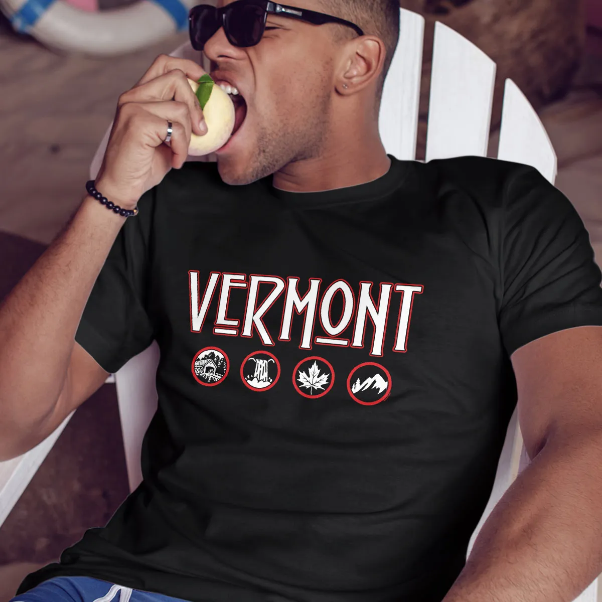 Vermont Zeppelin Style Black T-Shirt, 100% Cotton, S-XXL, Unisex Vacationland Unique Tshirts