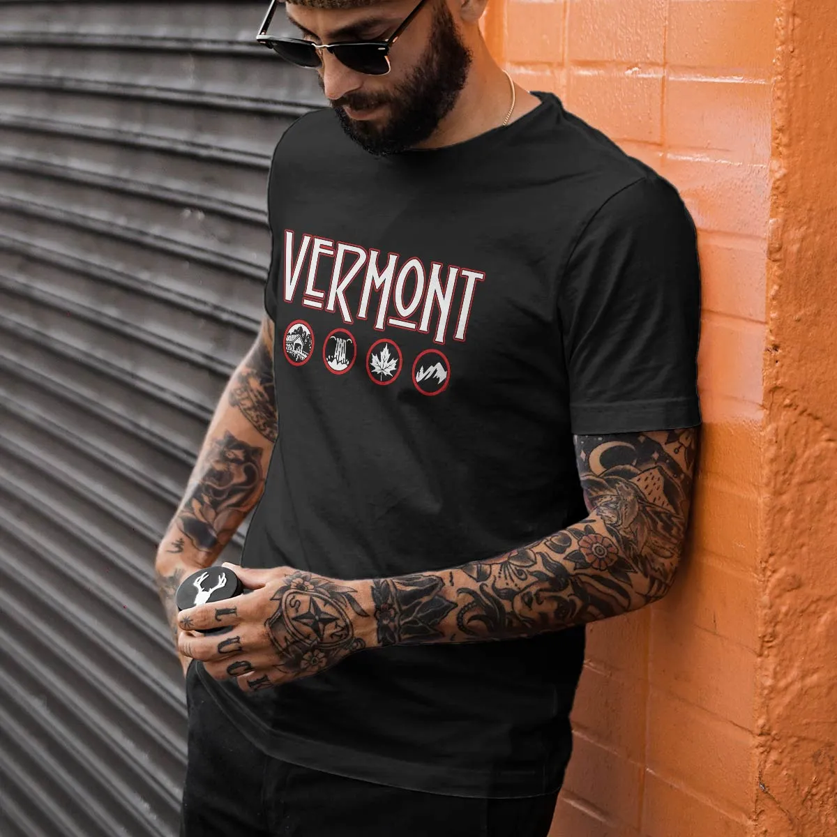 Vermont Zeppelin Style Black T-Shirt, 100% Cotton, S-XXL, Unisex Vacationland Unique Tshirts