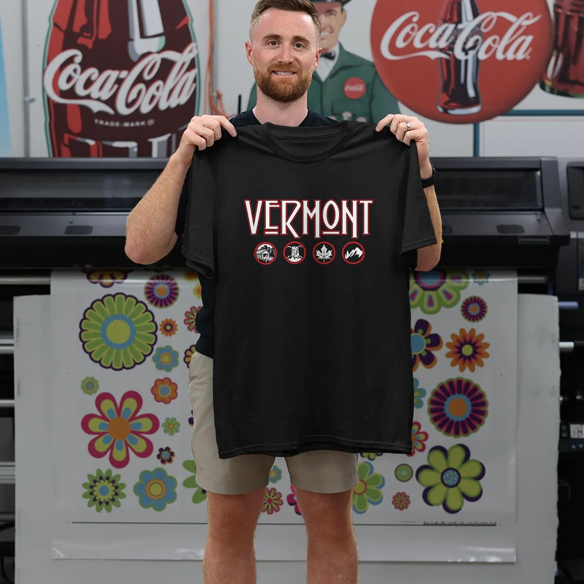 Vermont Zeppelin Style Black T-Shirt, 100% Cotton, S-XXL, Unisex Vacationland Unique Tshirts
