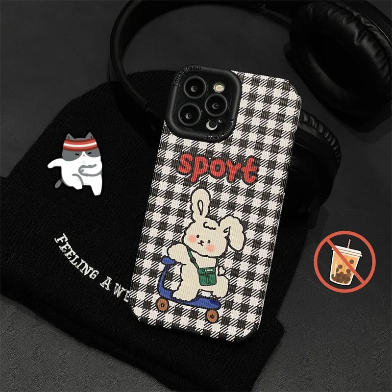 Vintage Plaid Rabbit iPhone Case