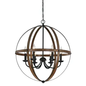 Westinghouse 6333600 6 Light Chandelier Barnwood and Oil Rubbed Bronze Finish