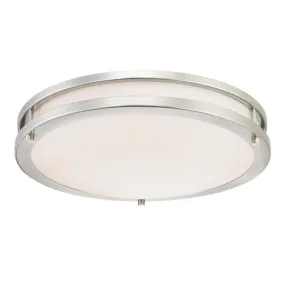 Westinghouse 6401200 15 3/4 Inch LED Flush Brushed Nickel Finish with White Acrylic Shade - Dimmable