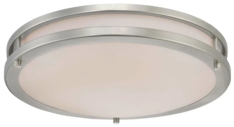 Westinghouse 6401200 Flush Mount Ceiling Fixture, 120 V, 23 W, LED Lamp, 1610 Lumens, 3000 K Color Temp, Steel Fixture :EA: QUANTITY: 1